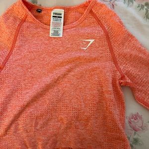 Gymshark Coral Vital Seamless Long Sleeve Crop Top size M